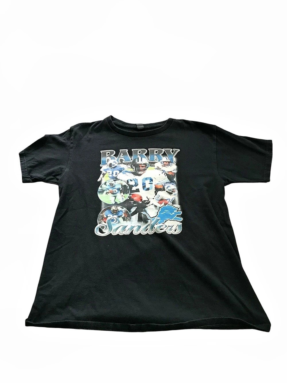 Gildan Detroit Lions Barry Sanders Graphic Tee in Black Youth Size Large